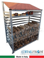 Legnaia Modulare ITALFROM® in Acciaio Zincato Autoportante - con Ripiano - Modulo  Iniziale - Varie 