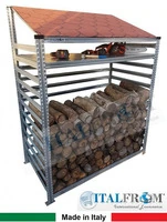 Legnaia Modulare ITALFROM® in Acciaio Zincato Autoportante - con Ripiano - Modulo  Iniziale - Varie