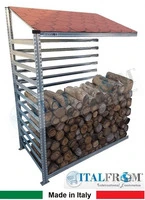 Legnaia Modulare ITALFROM® in Acciaio Zincato Autoportante - Modulo Continuativo - Varie Misure a Sc