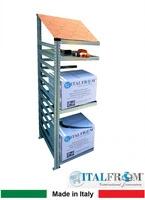 Legnaia Modulare ITALFROM® in Acciaio Zincato Autoportante - con 3 Ripiani Portaoggetti - Modulo  Co