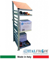 Legnaia Modulare ITALFROM® in Acciaio Zincato con Staffe a Parete - con 3 Ripiani Portaoggetti - Mod