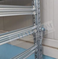 Legnaia Modulare ITALFROM® in Acciaio Zincato con Staffe a Parete - con 4 Ripiani Portaoggetti - Mod - 3