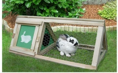 Gabbia per Conigli Triangolare in Legno Impregnato - cm 50x100x50