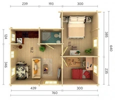 Chalet - Casa in Legno d' Abete Nordico(70mm) - cm 660X780 cm  - ITALFROM102 - 2