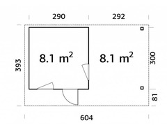 Chalet - Casa in Legno d' Abete Nordico(56mm) - cm 561x290 cm - ITALFROM 443 - 2