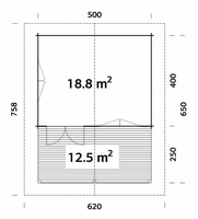 Chalet - Casa in Legno d' Abete Nordico(70mm) - cm 520x420 cm - ITALFROM 444 - 3