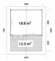 Chalet - Casa in Legno d' Abete Nordico(70mm) - cm 520x420 cm - ITALFROM 444 - 3