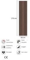 1 PZ - RIVESTIMENTO MURALE FONOASSORBENTE FLEX 60X275 CM ROVERE MIELE - 2