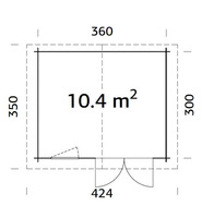 Casetta da Giardino in Legno d' Abete Nordico(28mm) - cm 380X320cm - Pavimento Escluso - ITALFROM03 - 2