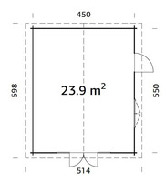 Casetta da Giardino in Legno d' Abete Nordico(44mm) - 450x550cm - 2