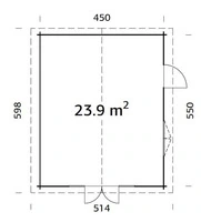 Casetta da Giardino in Legno d' Abete Nordico(44mm) - 450x550cm - 2