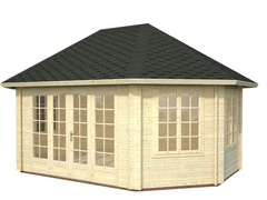 Casetta da Giardino Esagonale in Legno d' Abete Nordico(44mm) - Diametro 421/571 cm - 3