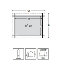 Armadio Roby in Legno - 120x89 cm  - ITALFROM 401 - 2