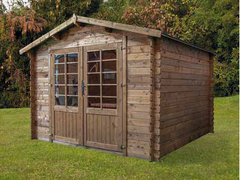 Casetta da Giardino Cleo in Legno d' Abete Impregnata Color Marrone e Essiccato - 300X300 cm - ITALF