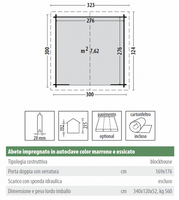 Casetta da Giardino Cleo in Legno d' Abete Impregnata Color Marrone e Essiccato - 300X300 cm - ITALF - 2
