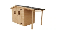 Casetta da Giardino Eden 2416 B in Legno Massello non Trattato + Legnaia - cm 336x160cm - ITALFROM 4