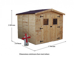 Casetta da Giardino Eden 2424 in Legno Massello non Trattato - cm 240x240cm - ITALFROM 422 - 2