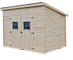 Casetta da Giardino CD 2820 in Legno Massello non Trattato Tetto Mono Pendenza- cm 280x200cm - ITALF