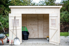 Casetta da Giardino CD 2820 in Legno Massello non Trattato Tetto Mono Pendenza- cm 280x200cm - ITALF - 3