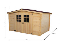 Casetta da Giardino Alpina 3019 in Legno Massello non Trattato - cm 300x185cm - ITALFROM 431 - 2