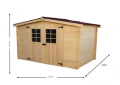 Casetta da Giardino Alpina 3019 in Legno Massello non Trattato - cm 300x185cm - ITALFROM 431 - 2