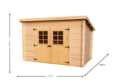 Casetta da Giardino Charente 3019 in Legno Massello non Trattato - cm 300x185cm - ITALFROM 433 - 2