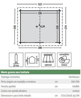 Casetta da Giardino in Legno d' Abete Nordico(28mm) - cm 300x250cm - Senza Pavimento - ITALFROM307 - 2