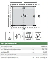 Casetta da Giardino in Legno d' Abete Nordico(28mm) - cm 300x250cm - Senza Pavimento - ITALFROM307 - 2