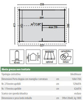 Casetta da Giardino in Legno d' Abete Nordico(40mm) - cm 537x380 cm -  Senza Pavimento- ITALFROM314 - 2