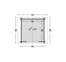 Casetta da Giardino in Legno d' Abete Nordico(28mm) - 190x190 cm - Senza Pavimento ITALFROM 502 - 2