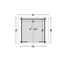 Casetta da Giardino in Legno d' Abete Nordico(28mm) - 190x190 cm - Senza Pavimento ITALFROM 502 - 2