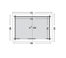 Casetta da Giardino in Legno d' Abete Nordico(19mm) - 246x200 cm - Senza Pavimento ITALFROM501 - 2