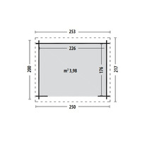 Casetta da Giardino in Legno d' Abete Nordico(28mm) - 250x200cm - Senza Pavimento ITALFROM500 - 2