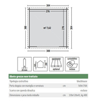 Casetta da Giardino in Legno d' Abete Nordico(28mm) - cm 300x300cm - Senza Pavimento - ITALFROM503 - 2