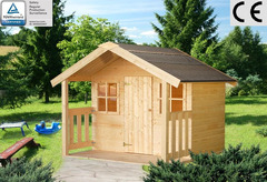 Casetta da Giardino per Bambini in Legno d' Abete Nordico(16mm) - 112X180cm - Pavimento Incluso - IT