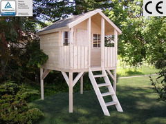 Casetta da Giardino per Bambini in Legno d' Abete Nordico(15mm) - 175x117 cm - Pavimento Incluso - I