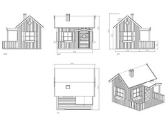 Casetta da Giardino per Bambini in Legno d' Abete Nordico(16mm) - 157X233cm - Pavimento Incluso - IT - 5