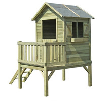 Casetta da Giardino per Bambini in Legno di Pino Impregnato - 180X155x220cm - Pavimento Incluso - IT