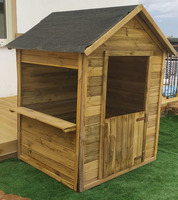 Casetta da Giardino per Bambini in Legno di Pino Impregnato - 124X113x154cm - Pavimento Incluso - IT - 2