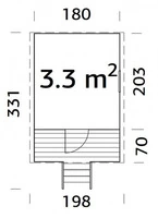 Casetta da Giardino per Bambini in Legno d' Abete Nordico(16mm) - 331X180cm - Pavimento Incluso - IT - 2