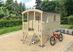 Casetta da Giardino per Bambini in Legno d' Abete Nordico(16mm) - 331X180cm - Pavimento Incluso - IT - 3