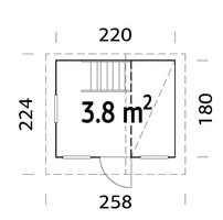 Casetta da Giardino per Bambini in Legno d' Abete Nordico(16mm) - 180x220cm - Pavimento Incluso - IT - 2