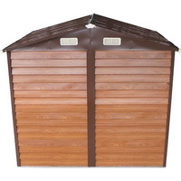 .Box Casetta Rimessa Ripostiglio per Giardino Lamiera Zincata Effetto Legno 152x193x203h - 3