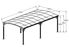 .Carport/Tettoia per Automobili in Alluminio CP8 - cm 576X300cm - ITALFROMGIARD202 - 2