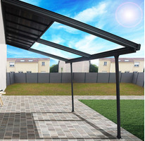 Tettoia in Alluminio Grigio Antracite con tetto in Policarbonato Amovibile - cm 300 X 400 cm - 4