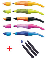 PENNA STABILO EASY ROLLER ORIGINAL PER MANCINI LEFT + 3 RICARICHE BLU (colore come disponibile)