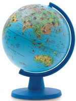 MAPPAMONDO MINI SAFARI  DIMENSIONI:  (DIAM. 16 cm) ( H 22cm)  CARTOGRAFIA RAPPRESENTATA DA ANIMALI