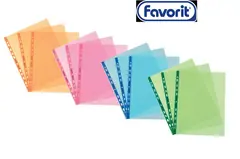 BUSTE FORATE FAVORIT 22X30 LISCE COLORATE CONF. 25 PEZZI