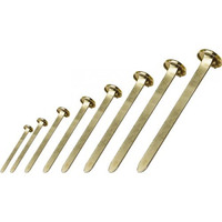 CONF. 100  FERMACAMPIONI OTTONATI WIGO-  N° 4 -  LUNGHEZZA 22 mm - 2