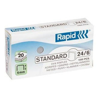 PUNTI RAPID IN METALLO 24/6  PER CUCITRICE A PINZA  CONF. 20 X 1000